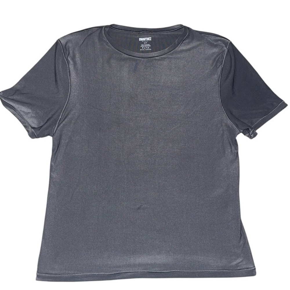 AERIE SMOOTHEZ Short Sleeve Crew Tee T Shirt in Shell Gray Small - Picture 3 of 5